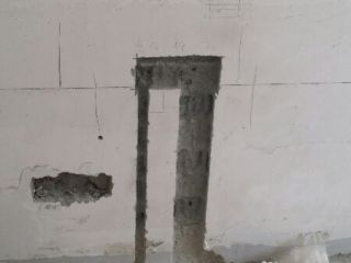 水、电管开槽施作