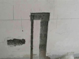 水、电管开槽施作