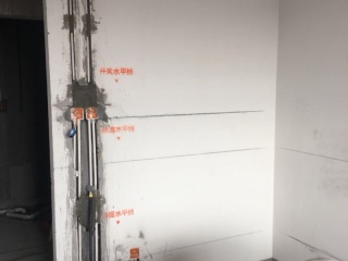 水、电管开槽施作