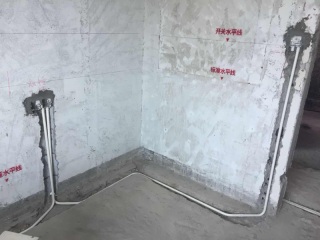 水、电管开槽施作