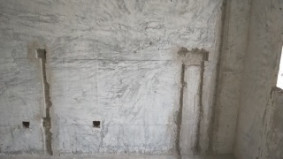 水、电管开槽施作